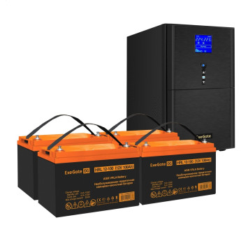 Комплект EXEGATE ИБП EX295990RUS + батарея 100Aч EX285656RUS 4шт